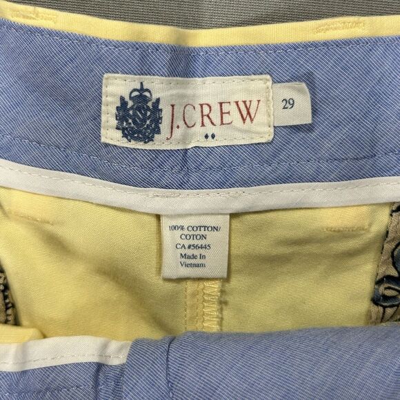 J Crew Shorts Men's Size 29 Yellow Chino Casual Performance Cotton Measure 30x10 - Picture 7 of 9